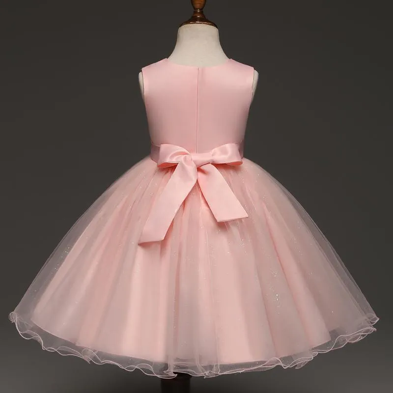 Fancy Girls Dresses Christmas or Wedding Dresses 1- 8 Years White Pink