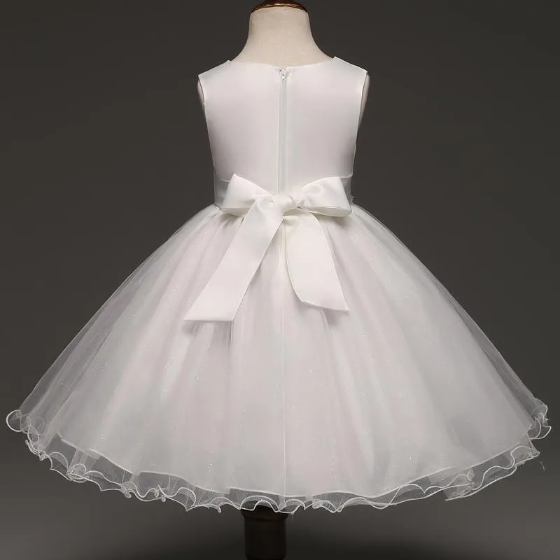 Fancy Girls Dresses Christmas or Wedding Dresses 1- 8 Years White Pink