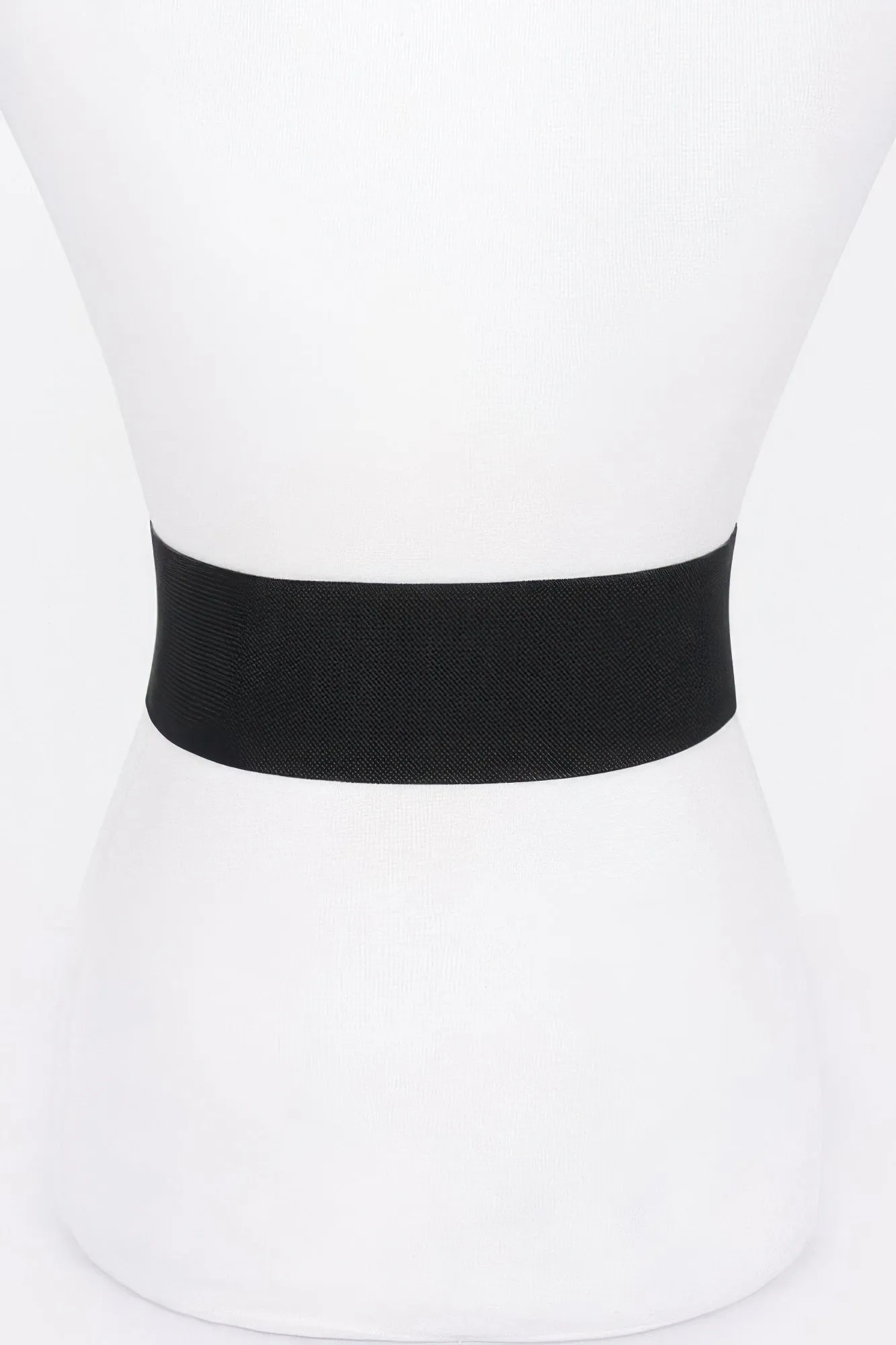 Faux Leather Metal Metal Buckle Stretch Belt