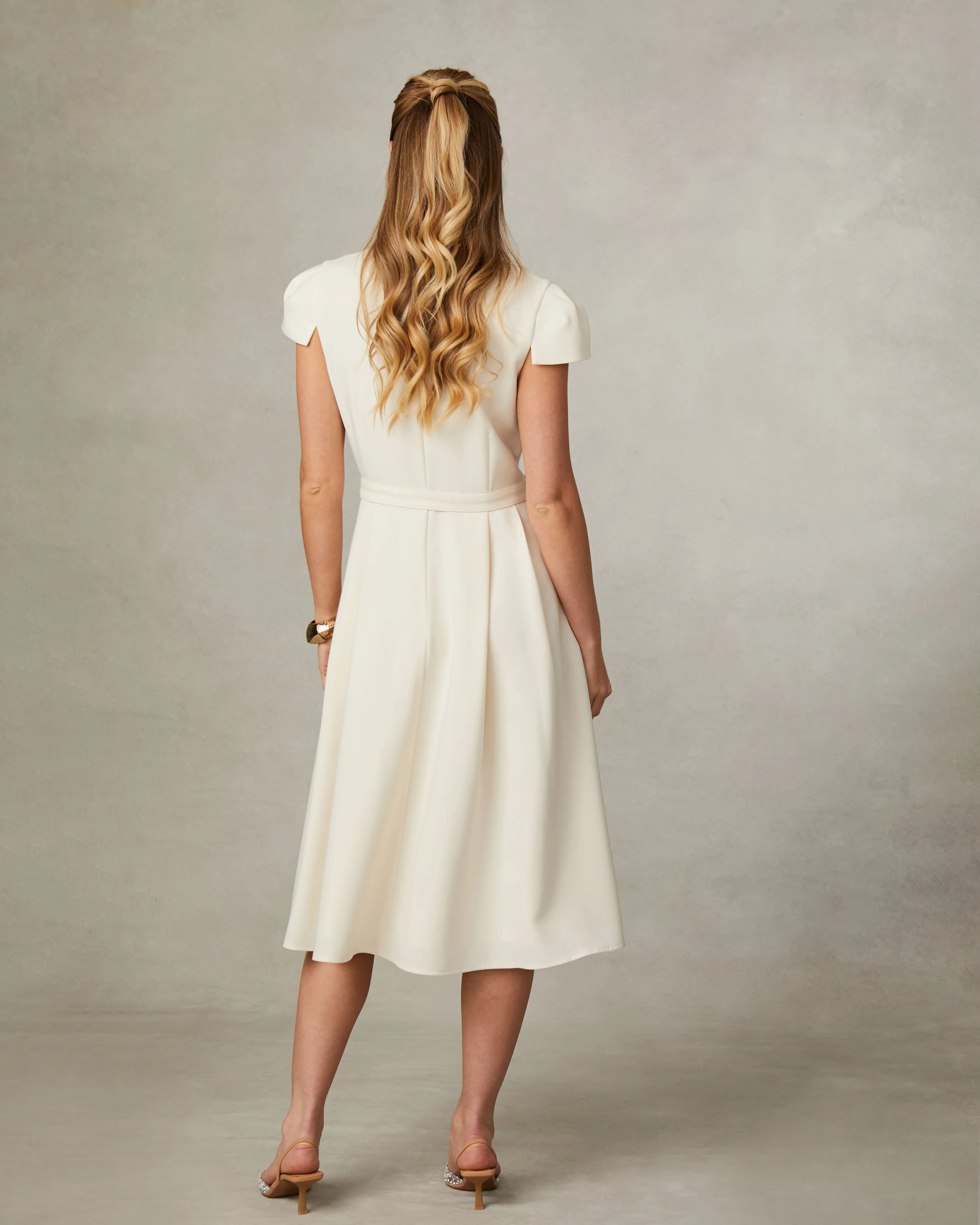 Fee G Jean Marie Tailored A-line Shirt Style Midi Dress