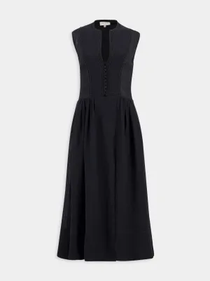 Fermeli Buttoned Linen Midi Dress