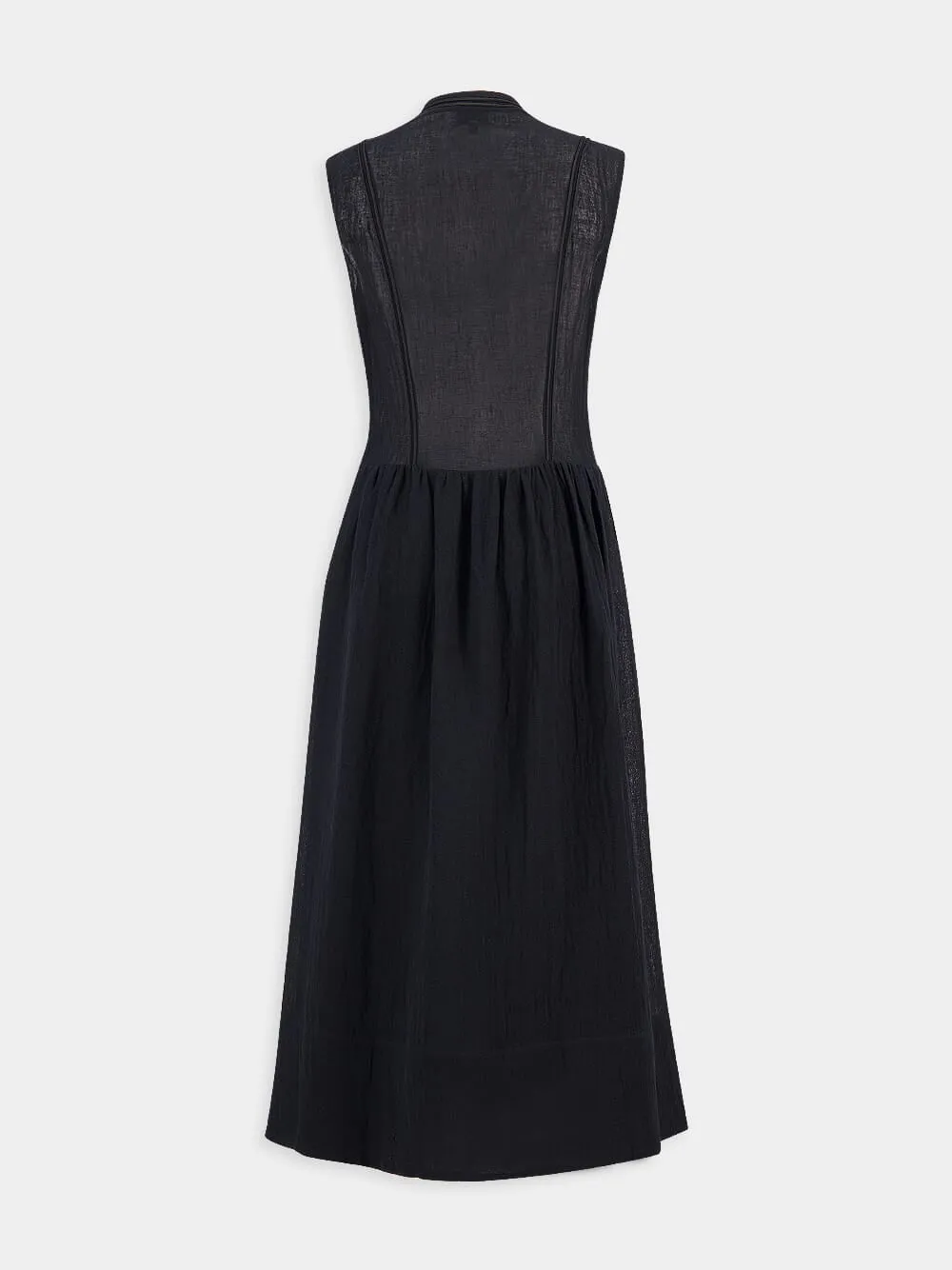 Fermeli Buttoned Linen Midi Dress