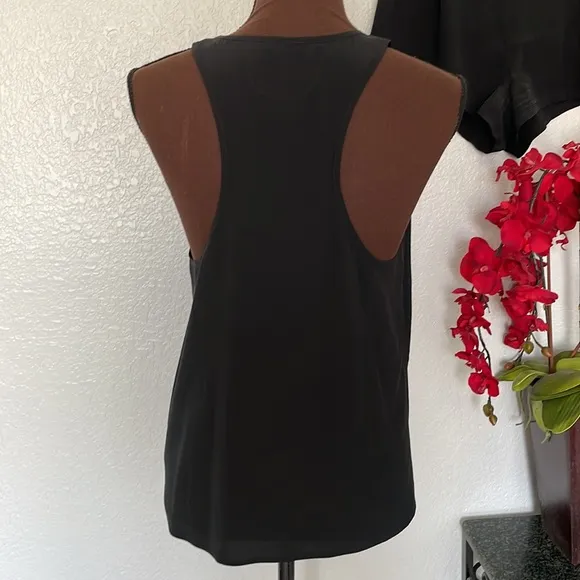FF Lifestyle Black Silk Tank Top Shorts Loungewear Sleep Set S