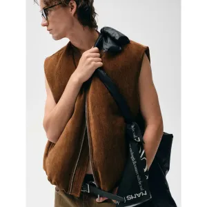 Fine Velvet Textured Down Vest