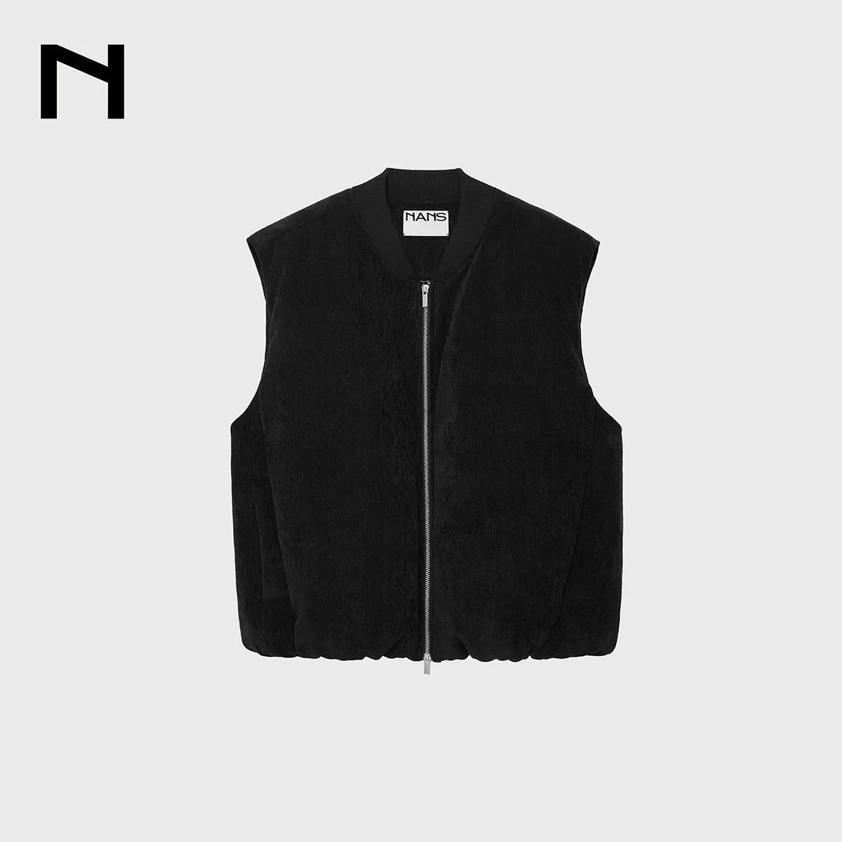 Fine Velvet Textured Down Vest