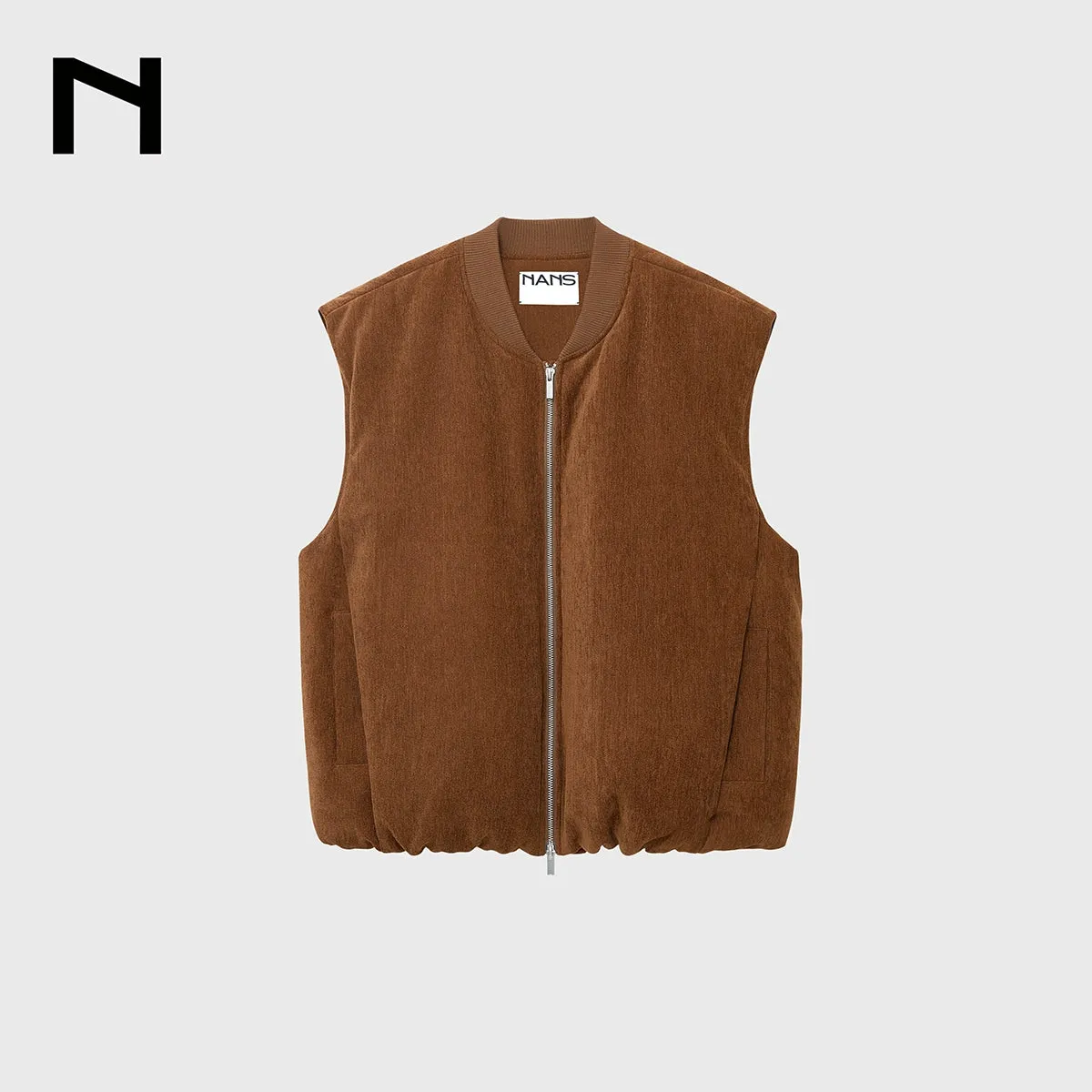 Fine Velvet Textured Down Vest