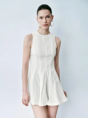 Flared Pleated Sleeveless Dresses