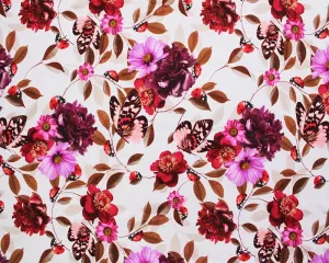 FLORAL BUTTERFLY COTTON JERSEY PER METRE SALE