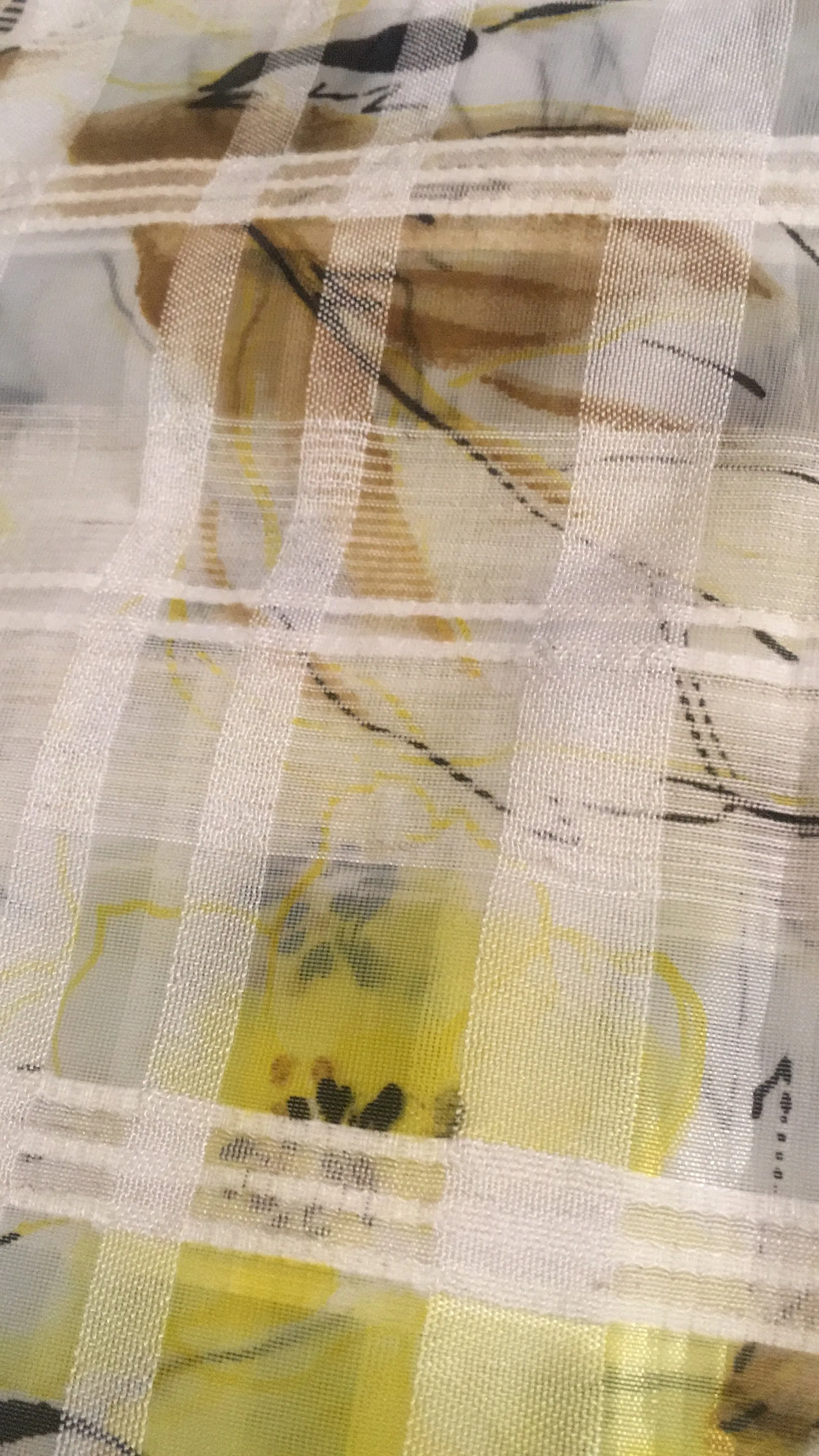 Floral Plaid  Organza