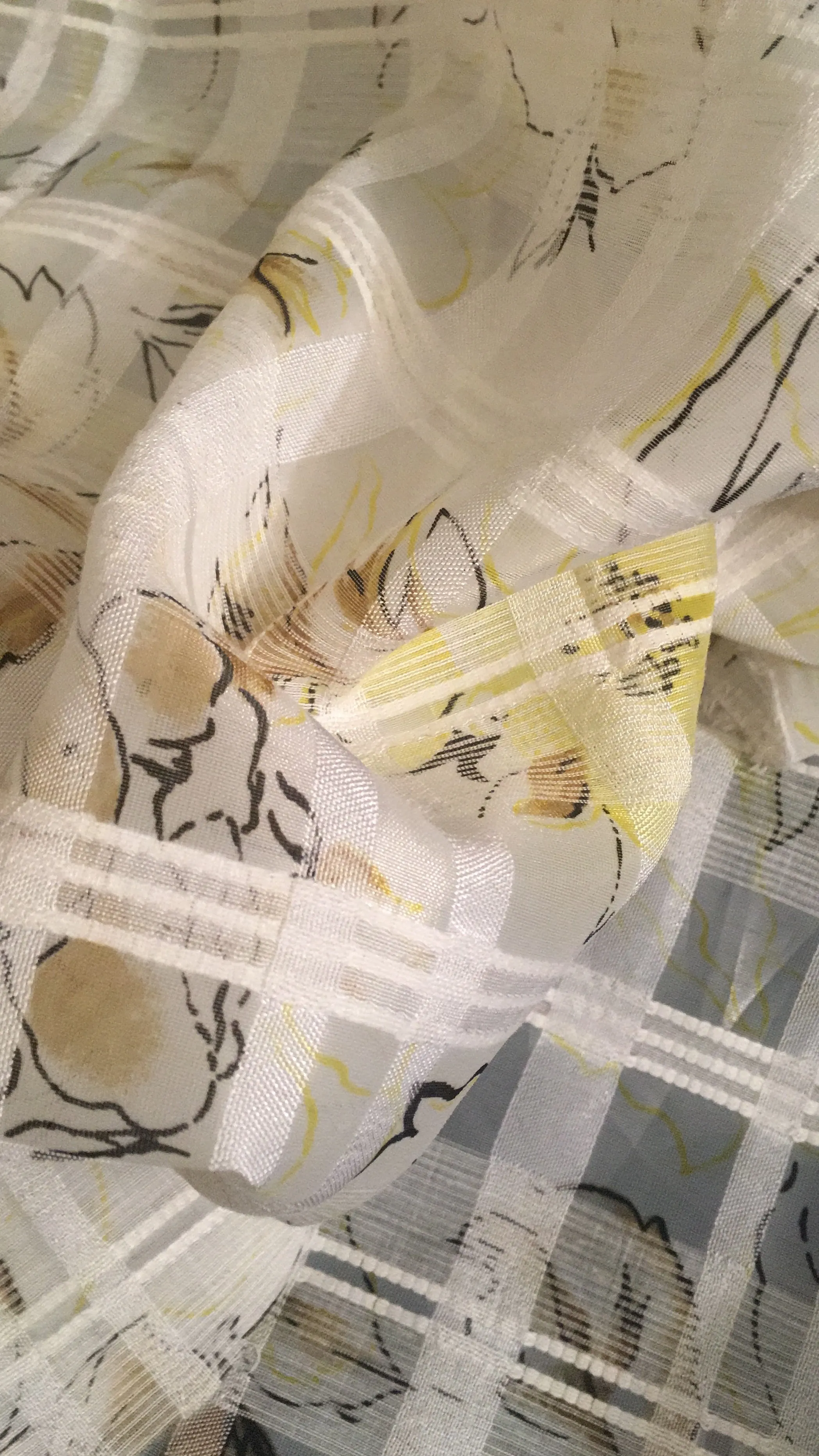 Floral Plaid  Organza
