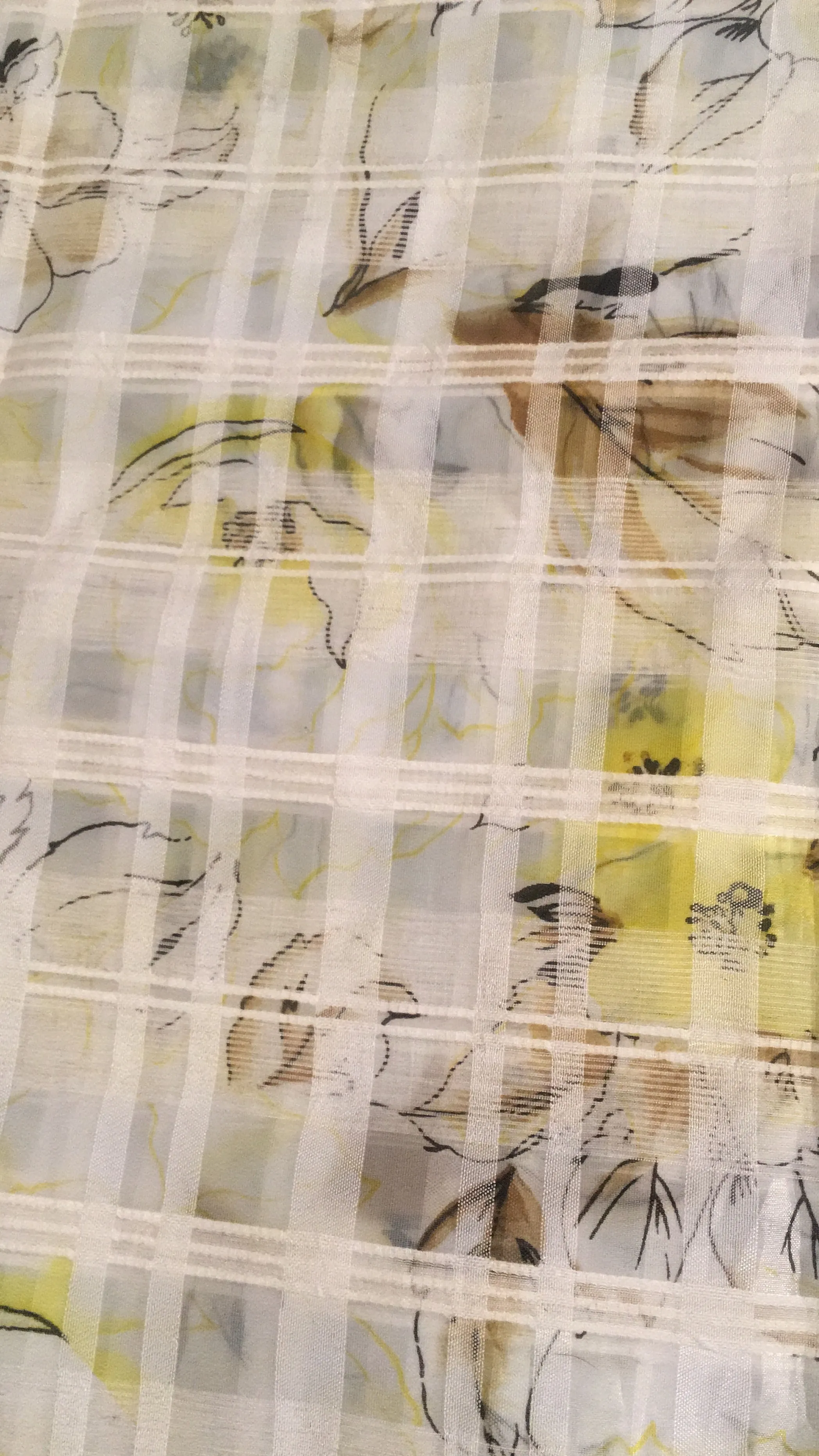 Floral Plaid  Organza
