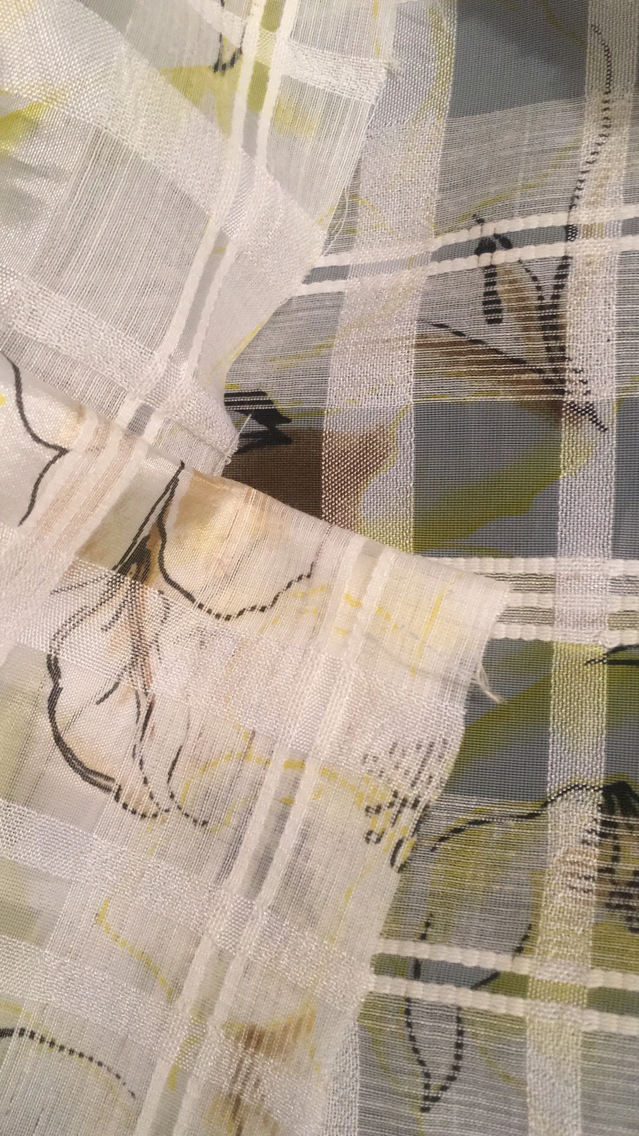 Floral Plaid  Organza