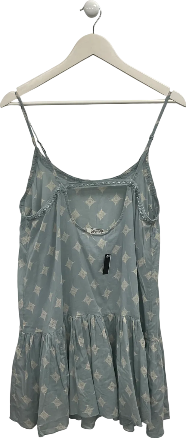 Free People Green Loose Steappy Mini Dress UK M