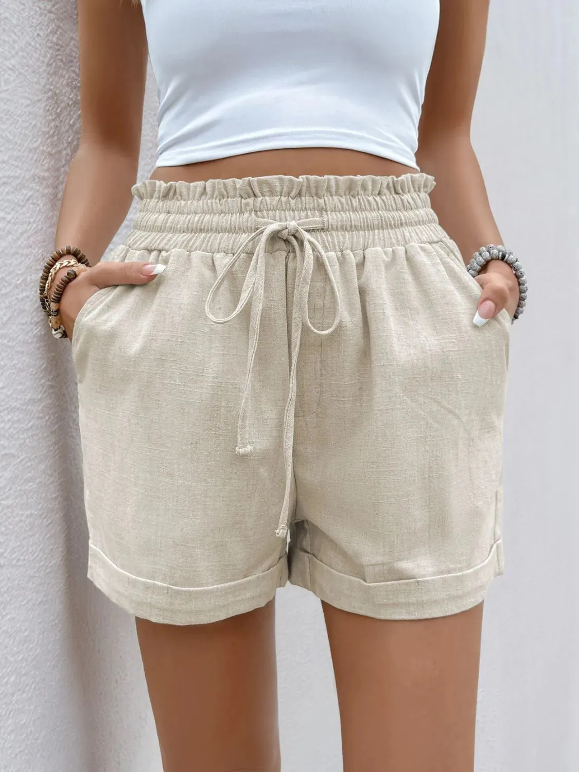Frill Drawstring Shorts