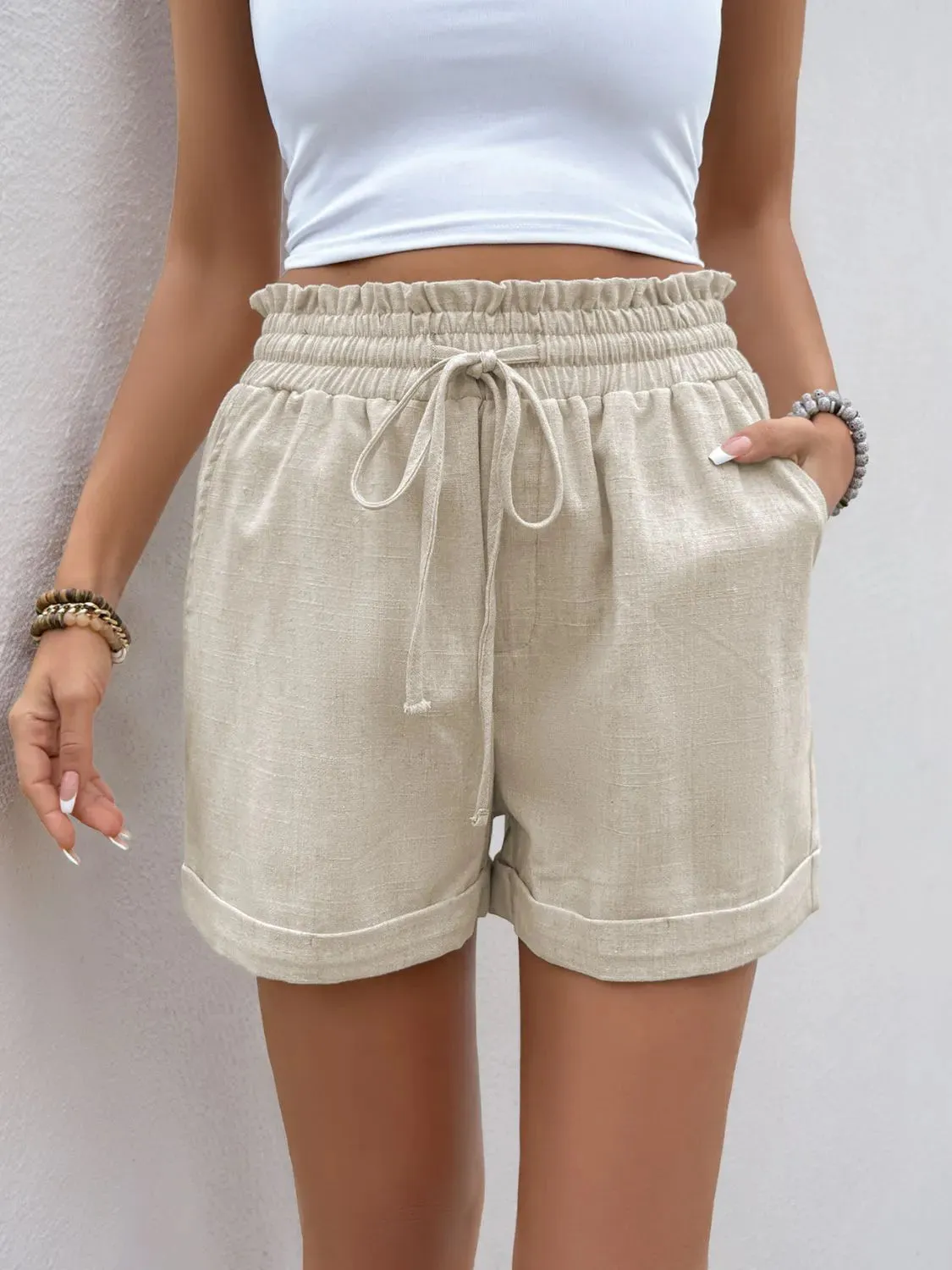 Frill Drawstring Shorts