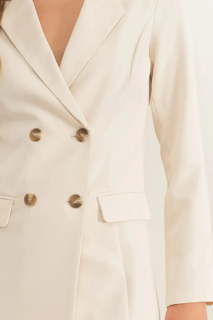 Front Button Tunic Blazer
