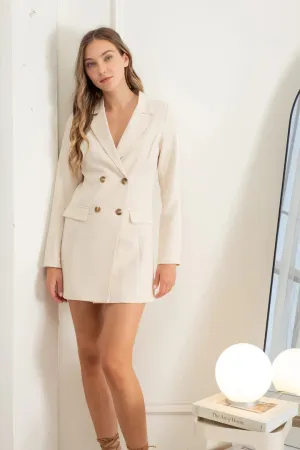 Front Button Tunic Blazer