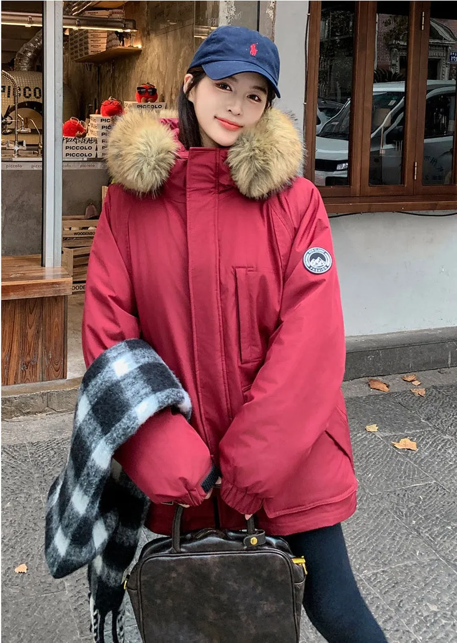 Full Zip Windproof Padded Puffer Jacket with Easy-to-Clean Fabric