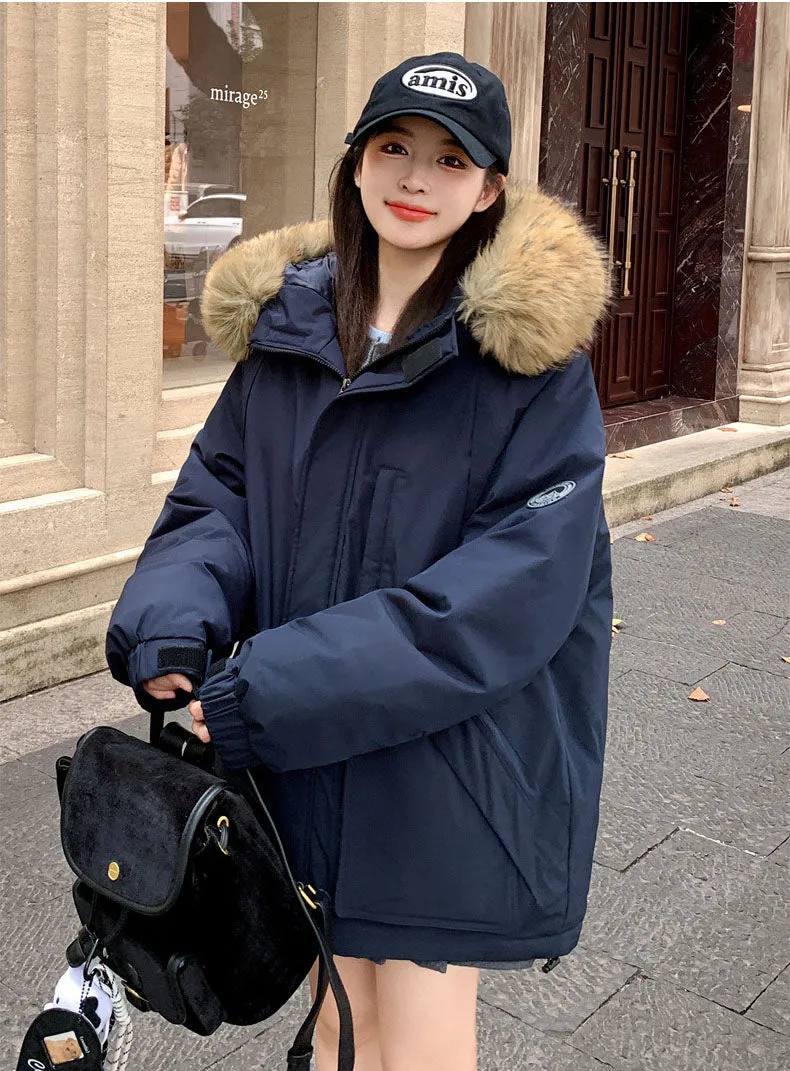 Full Zip Windproof Padded Puffer Jacket with Easy-to-Clean Fabric