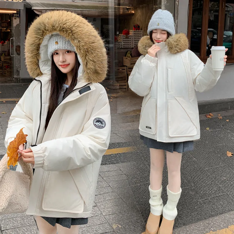 Full Zip Windproof Padded Puffer Jacket with Easy-to-Clean Fabric