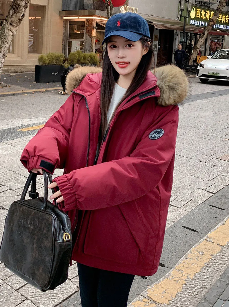 Full Zip Windproof Padded Puffer Jacket with Easy-to-Clean Fabric