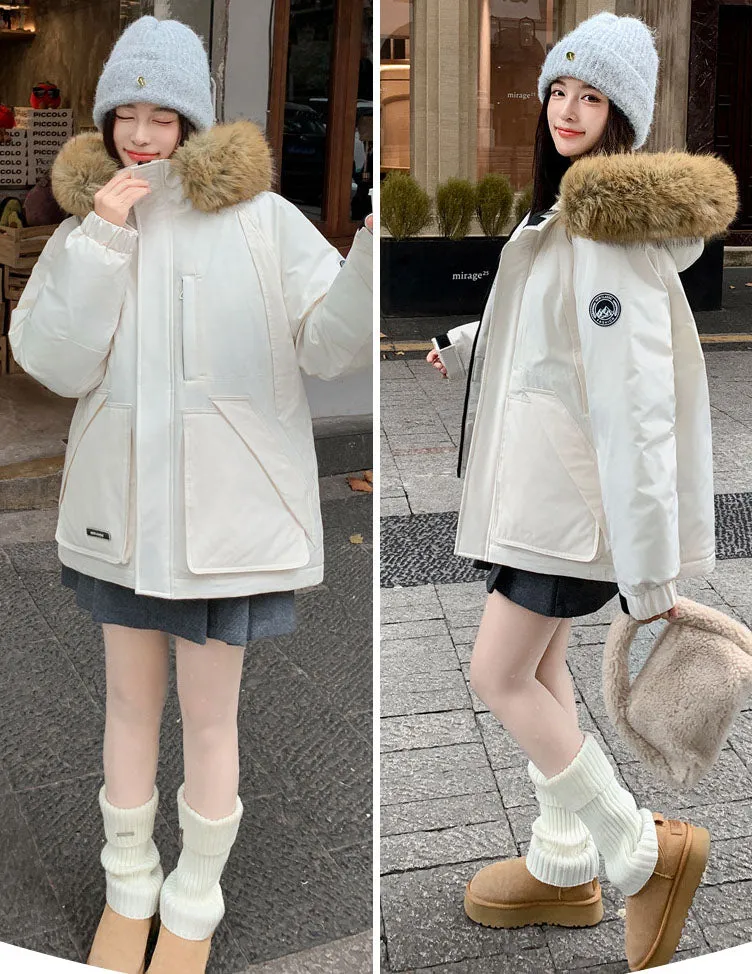 Full Zip Windproof Padded Puffer Jacket with Easy-to-Clean Fabric