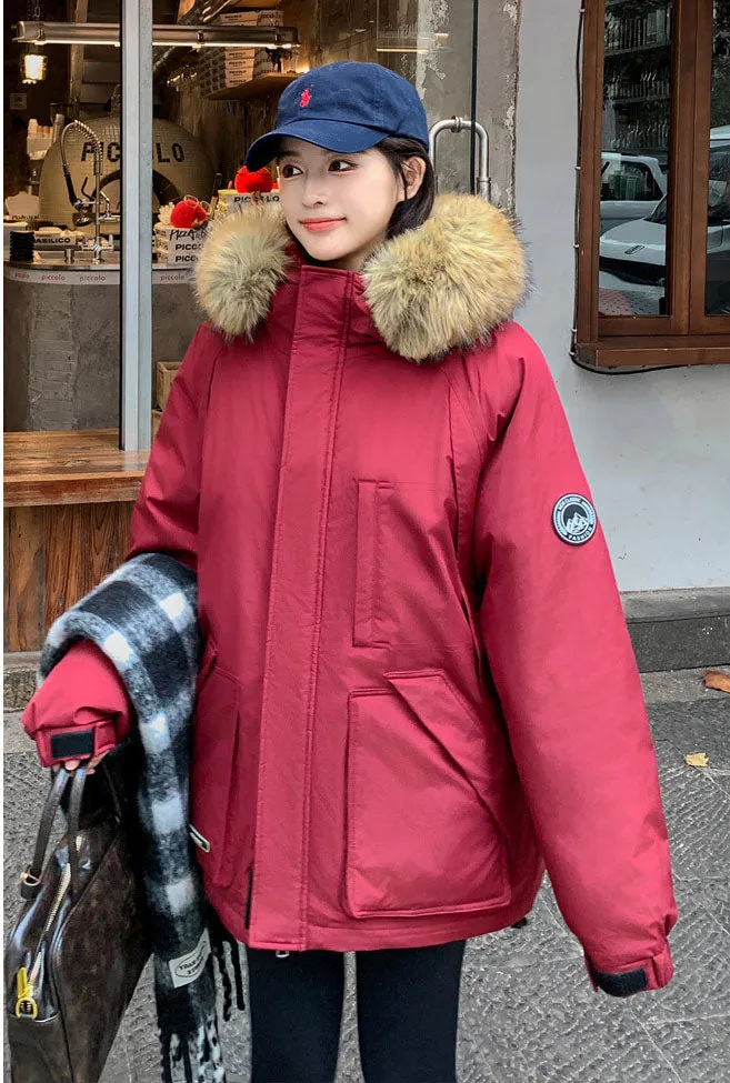Full Zip Windproof Padded Puffer Jacket with Easy-to-Clean Fabric