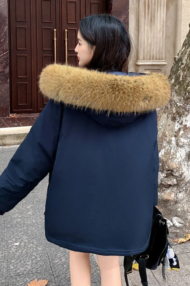 Full Zip Windproof Padded Puffer Jacket with Easy-to-Clean Fabric