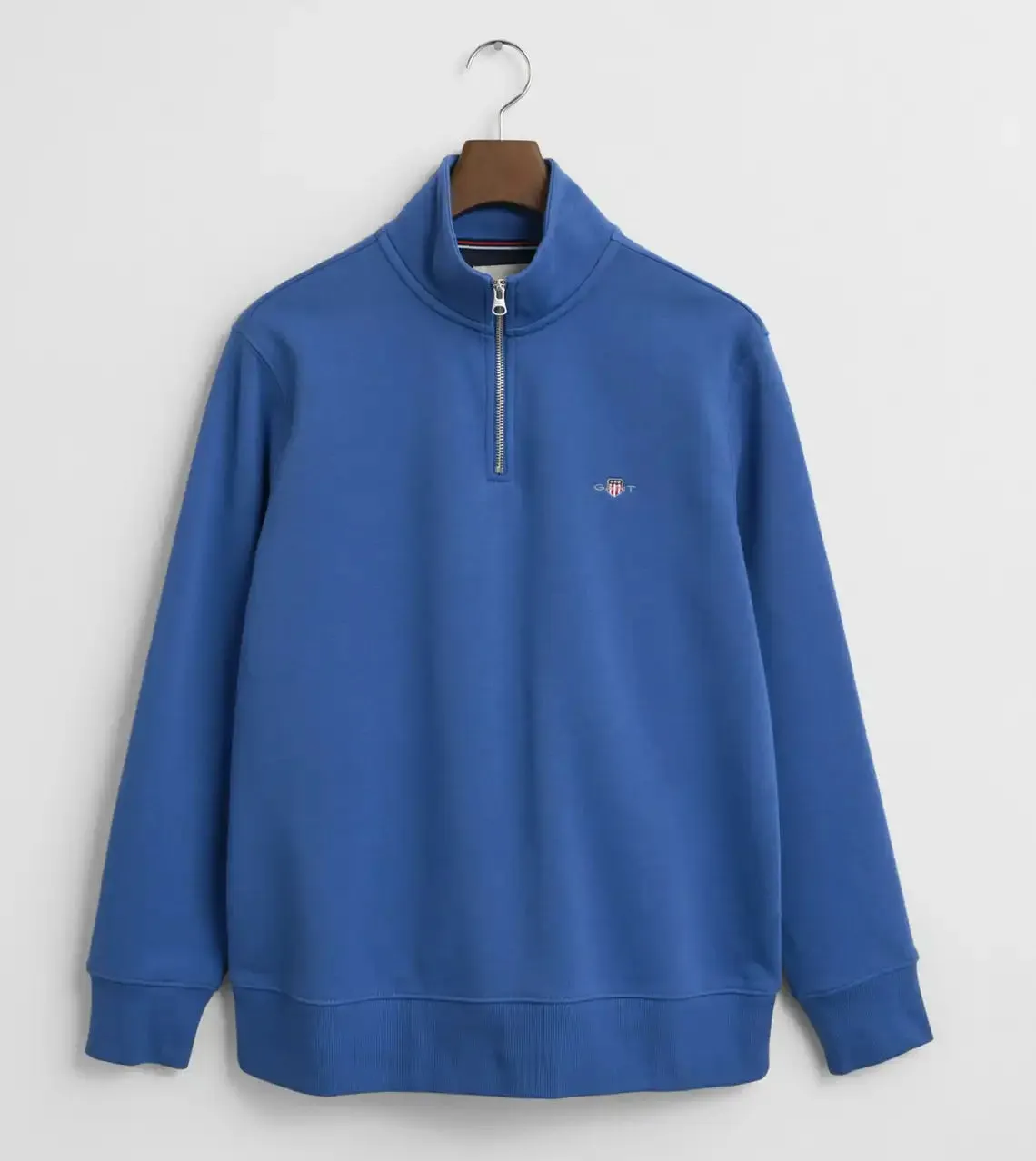 GANT Mens Half Zip Shield Sweatshirt Rich Blue