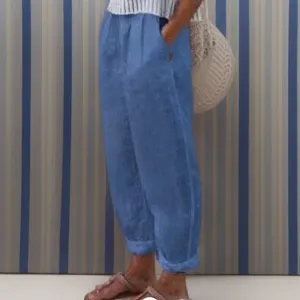 Genoveva® | Loose cotton and linen trousers
