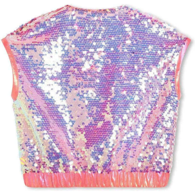 Girls Pink Sequin Shirt