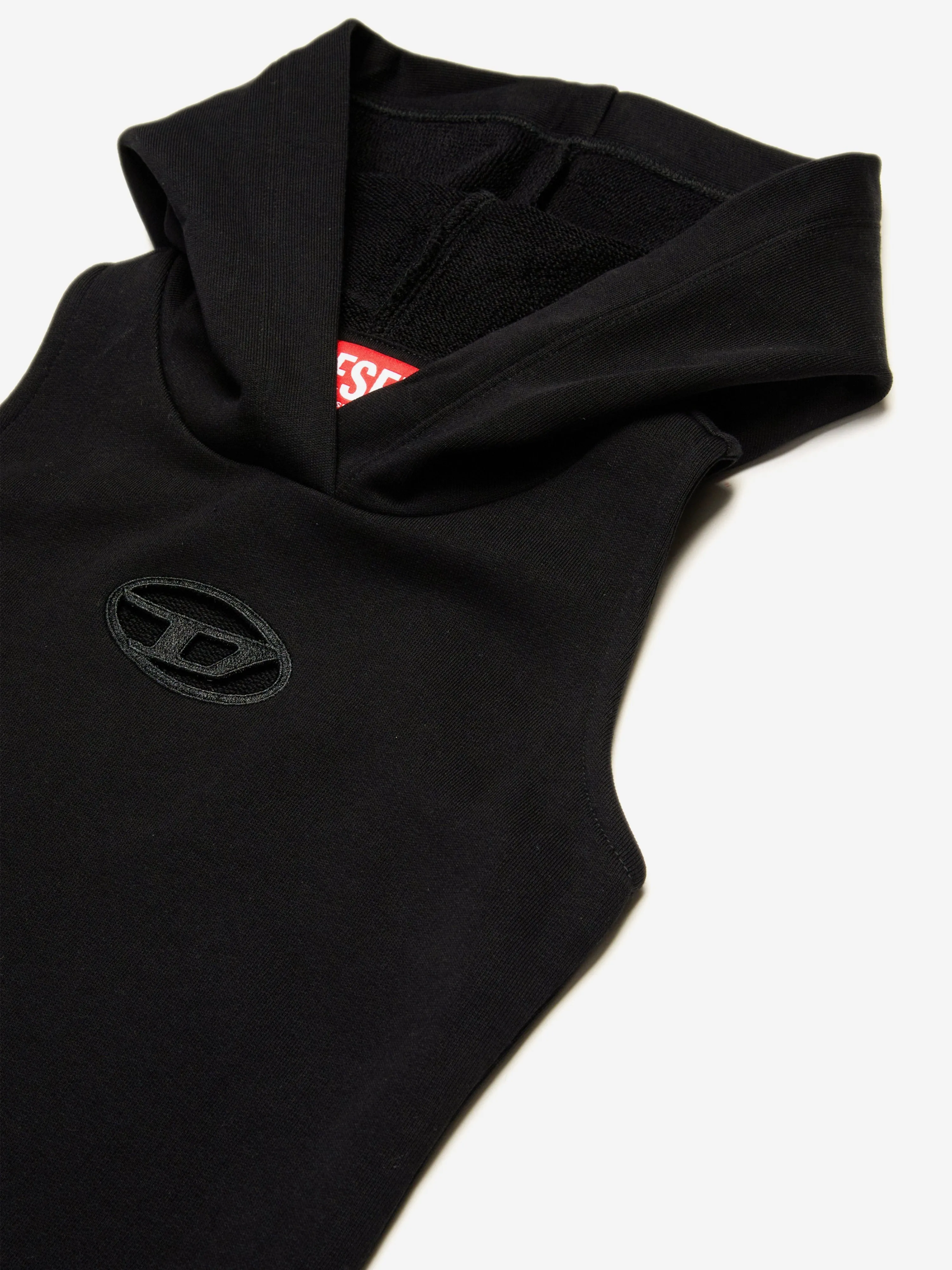 Girls Sleeveless Hooded Dress in Black