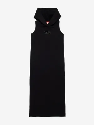 Girls Sleeveless Hooded Dress in Black