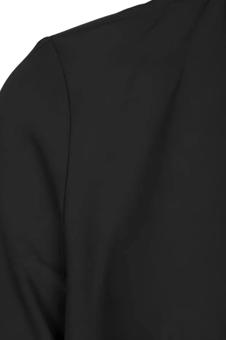 Grace Open Front Long Sleeve Solid Crepe Jacket