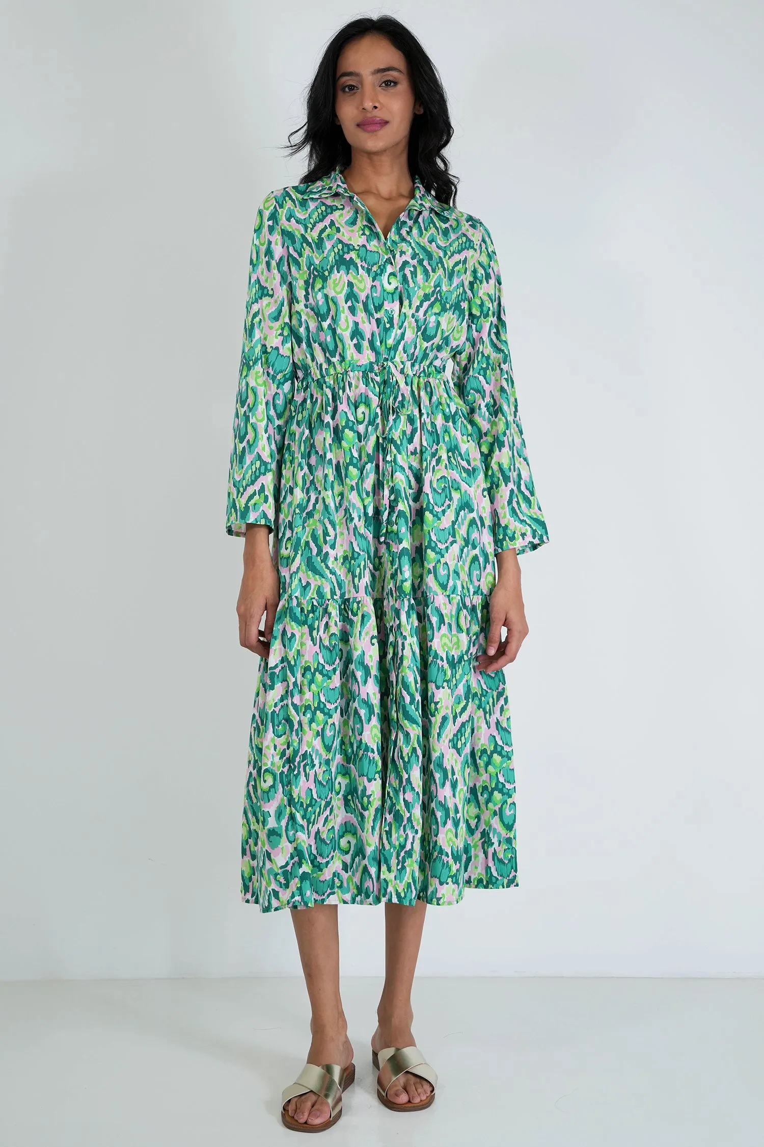 Green Print Lisa Dress