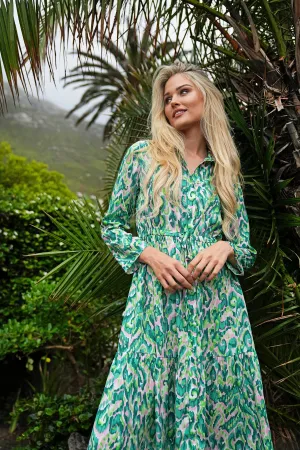 Green Print Lisa Dress
