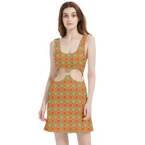 Groovy Beehive Velvet Cutout Dress