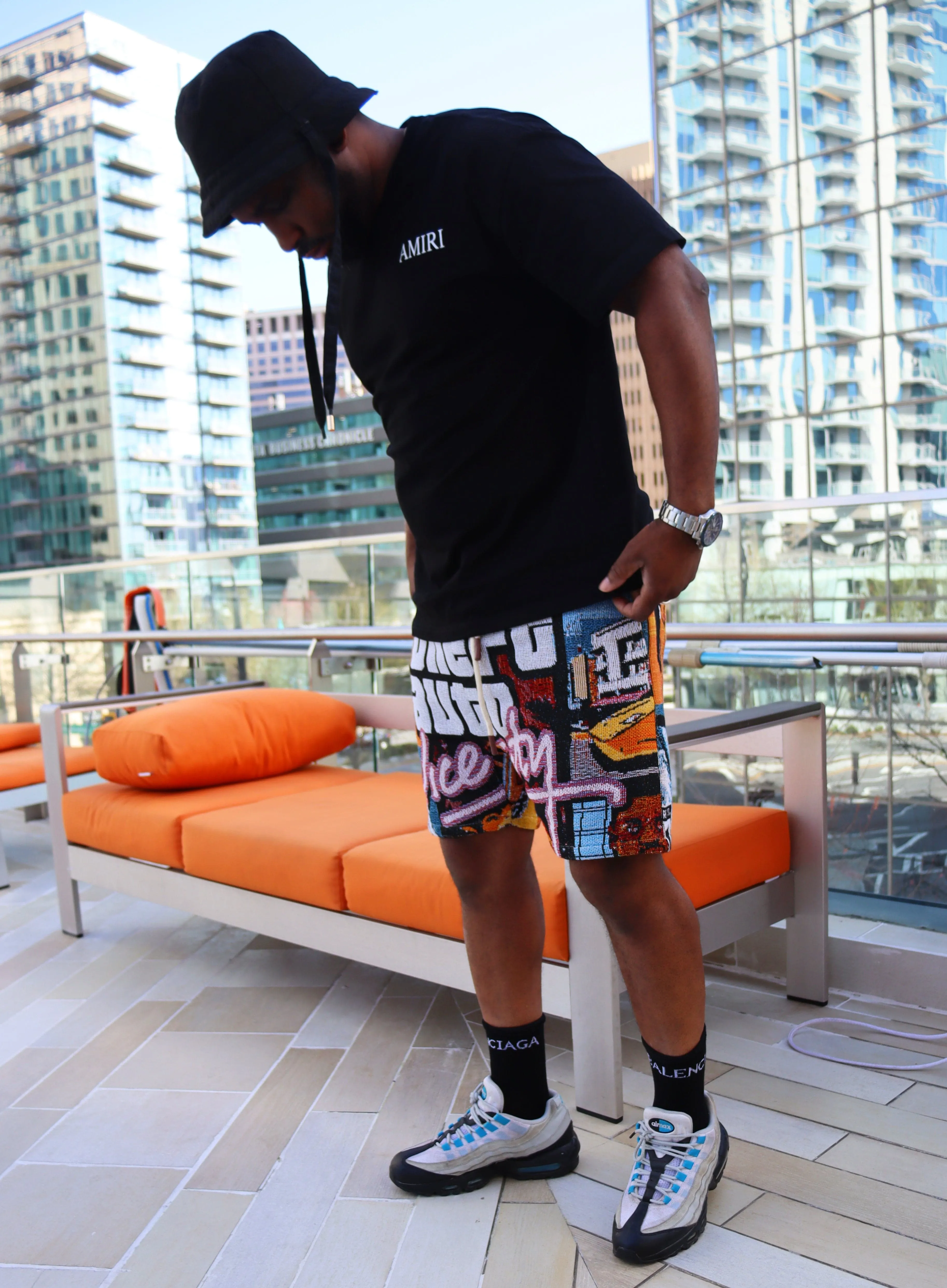 GTA VICE CITY HANDMADE TAPESTRY JACQUARD FABRIC SHORTS