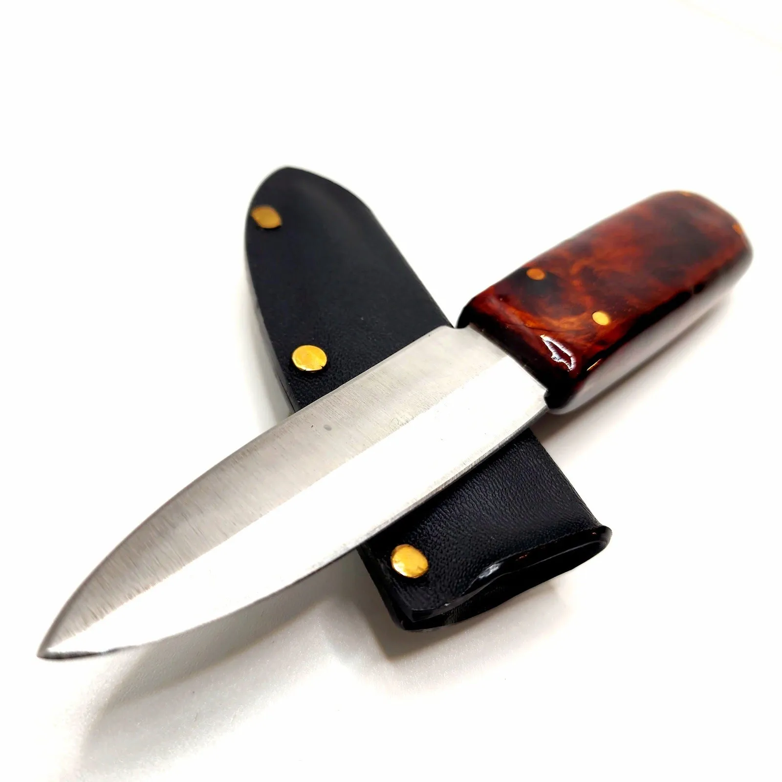Handmade Paring Knife - Custom Made In USA Kitchen Knife/Dual Edge Kitchen Knife with Sheath