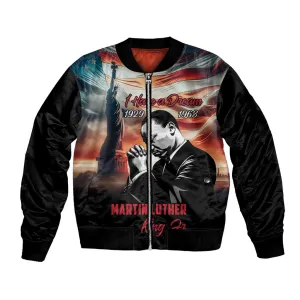 Happy MLK Day Bomber Jacket Black Americans Leaders I Have a Dream LT18