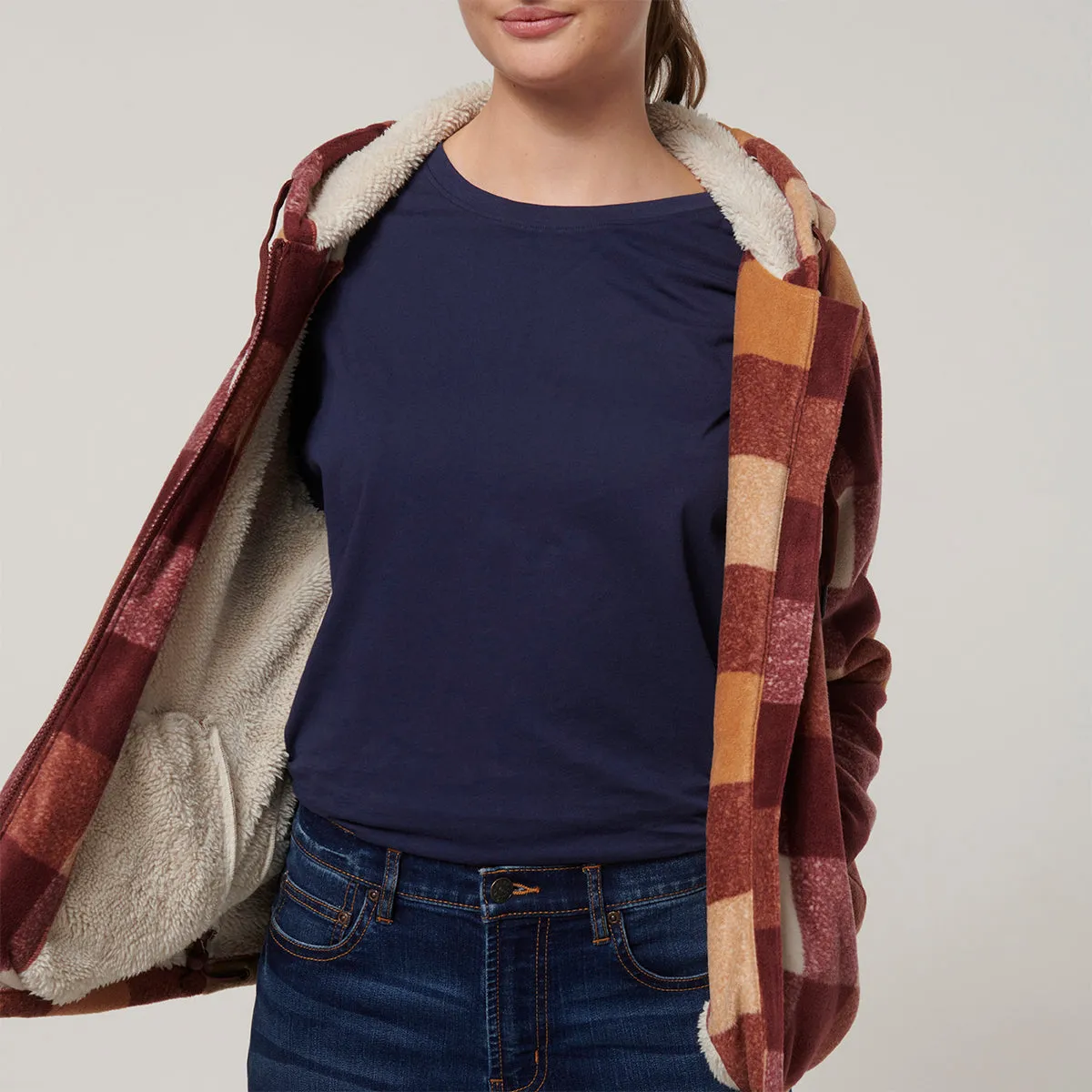 Hard Yakka Women's Check Zoodie - Autumn check