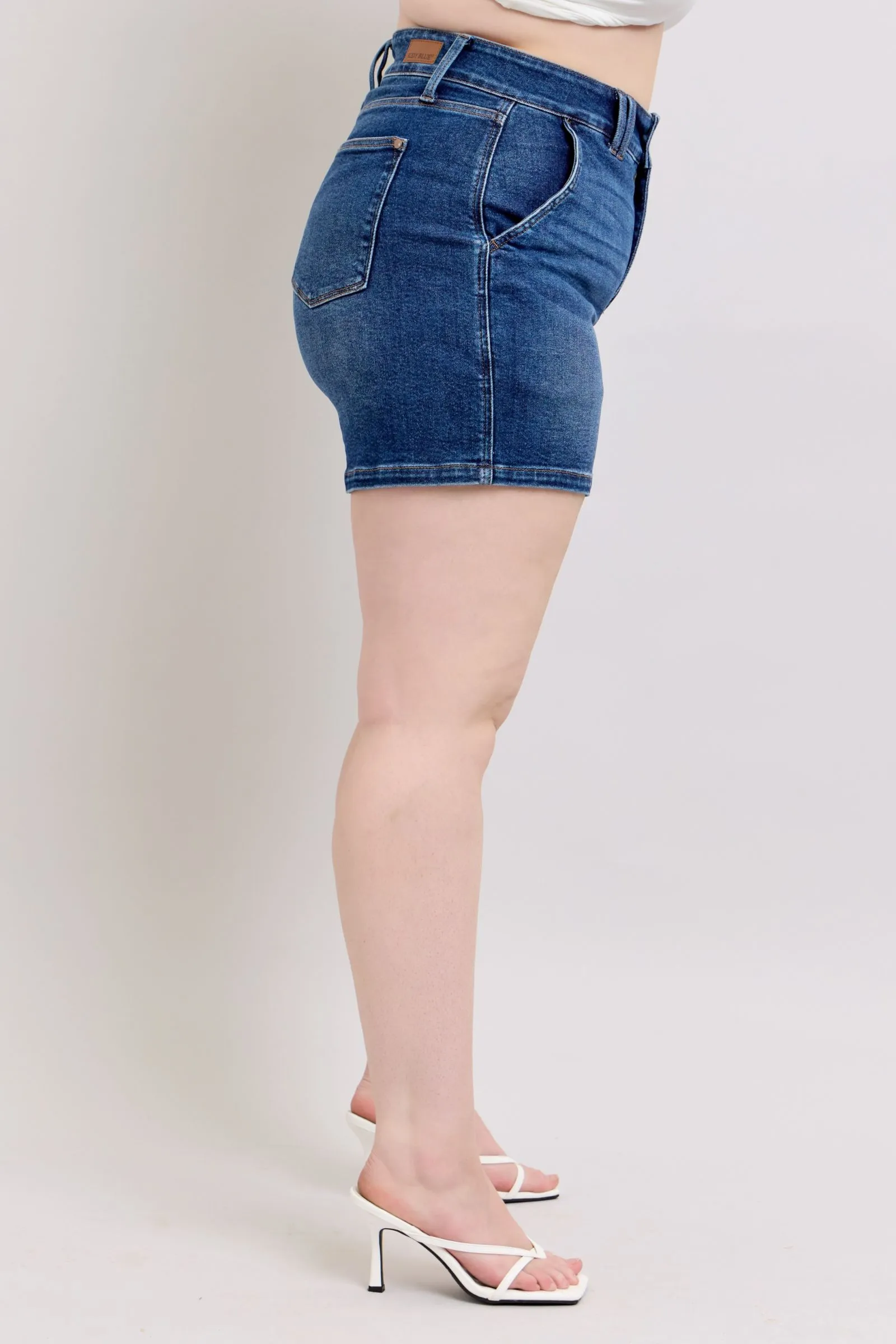 Hazel Blues® | Judy Blue Double Button Waistband Denim Shorts