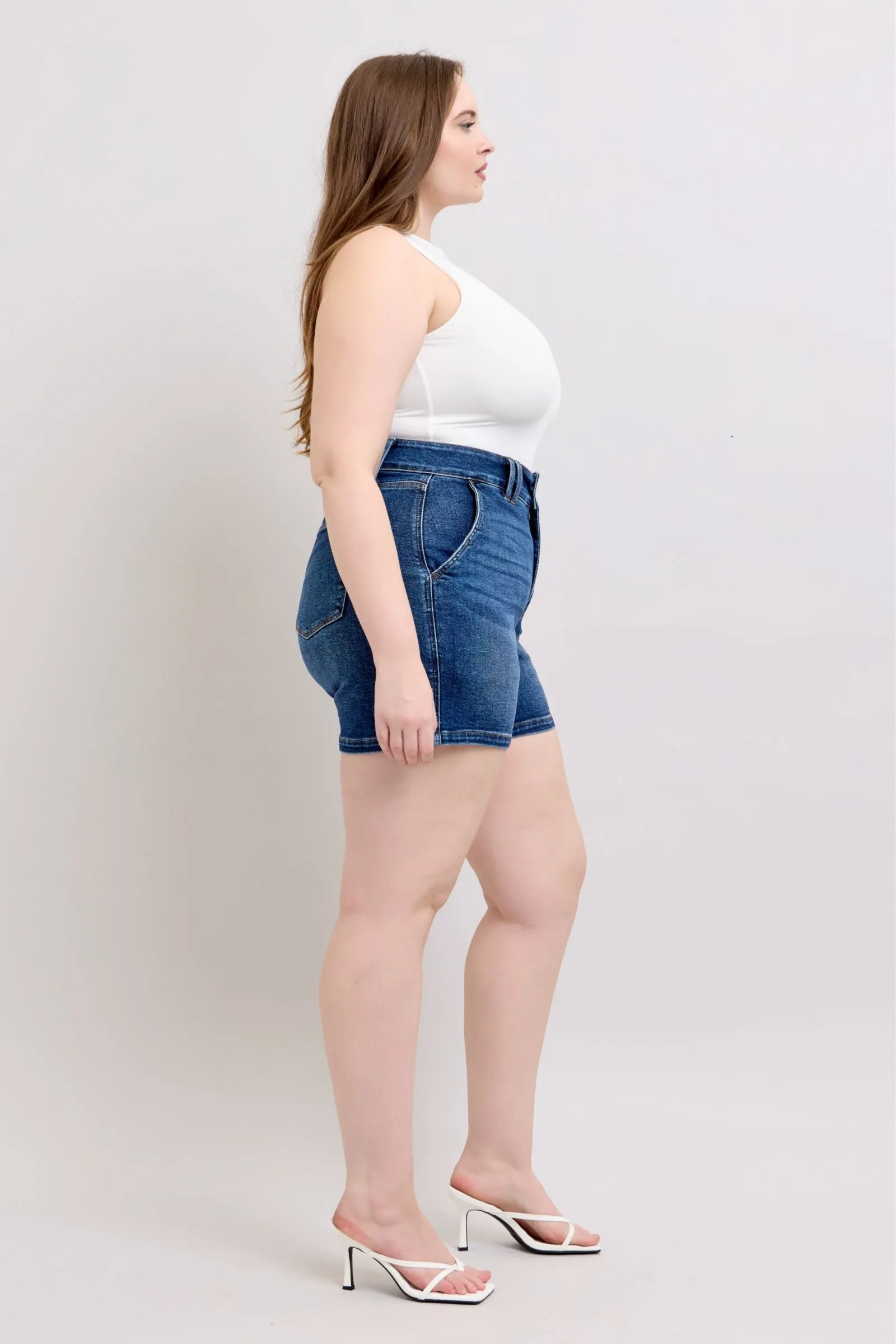 Hazel Blues® | Judy Blue Double Button Waistband Denim Shorts
