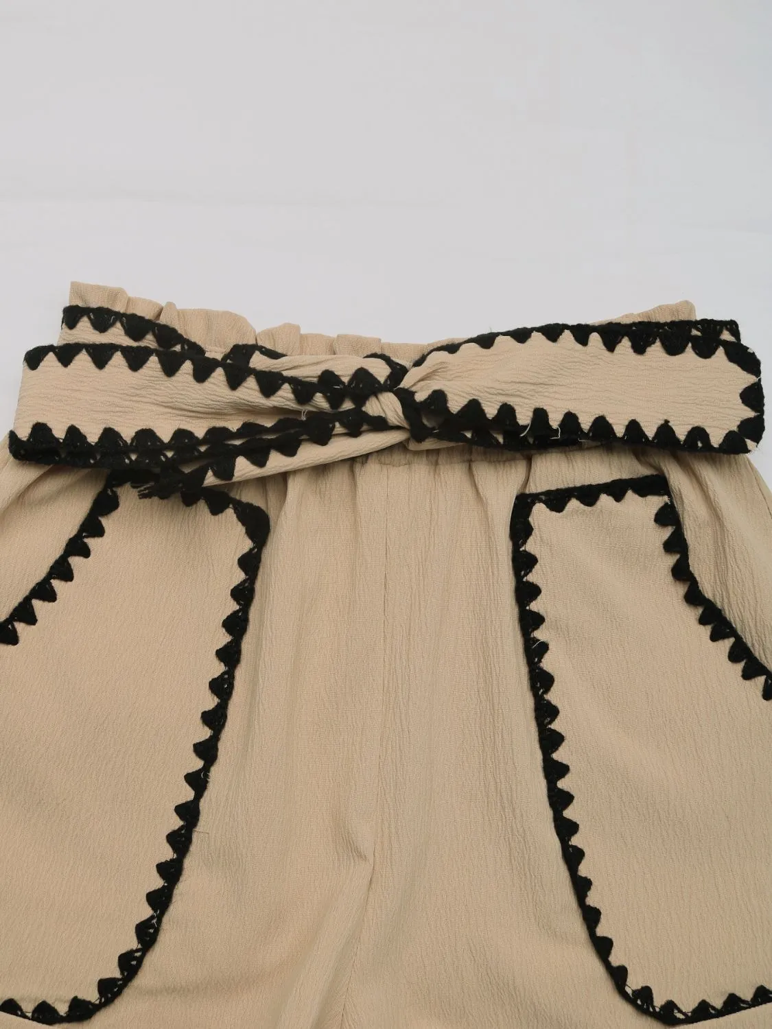 Hazel Blues® |  Perfee Tied Contrast Trim Shorts