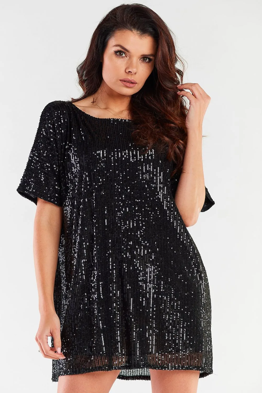 Heart Neckline Loose Midi Dress