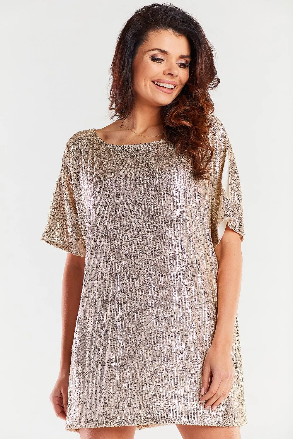 Heart Neckline Loose Midi Dress