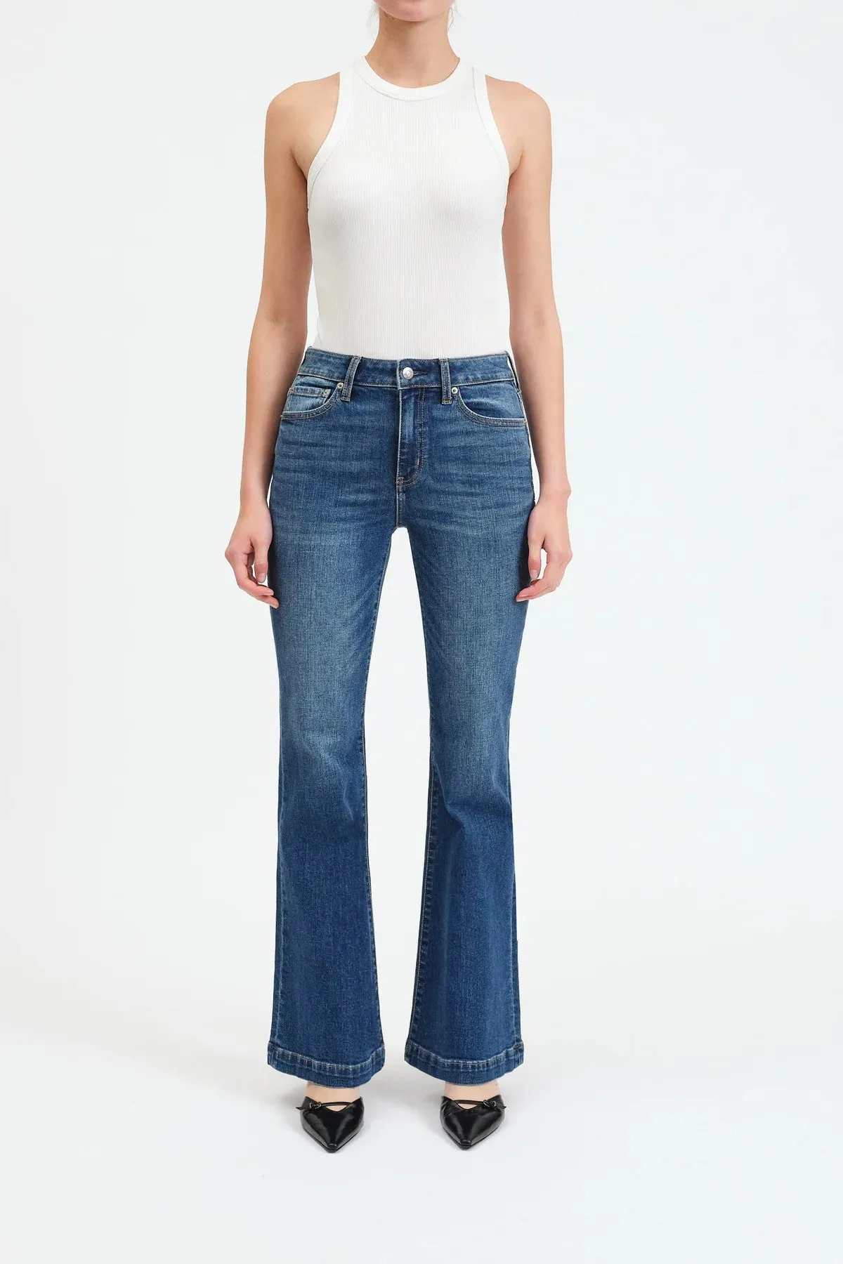 Heart Throb Mid Rise Flare Jean
