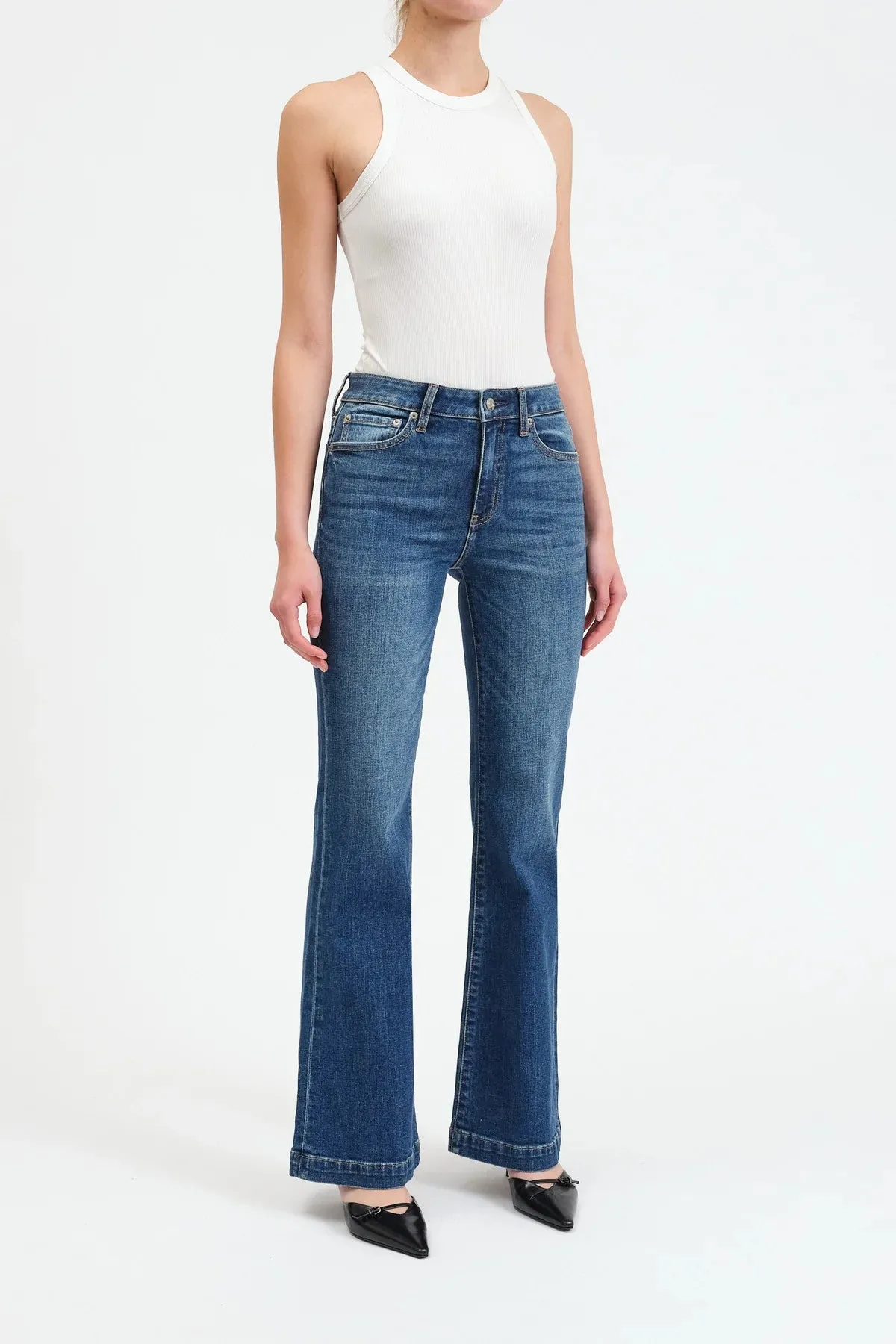 Heart Throb Mid Rise Flare Jean