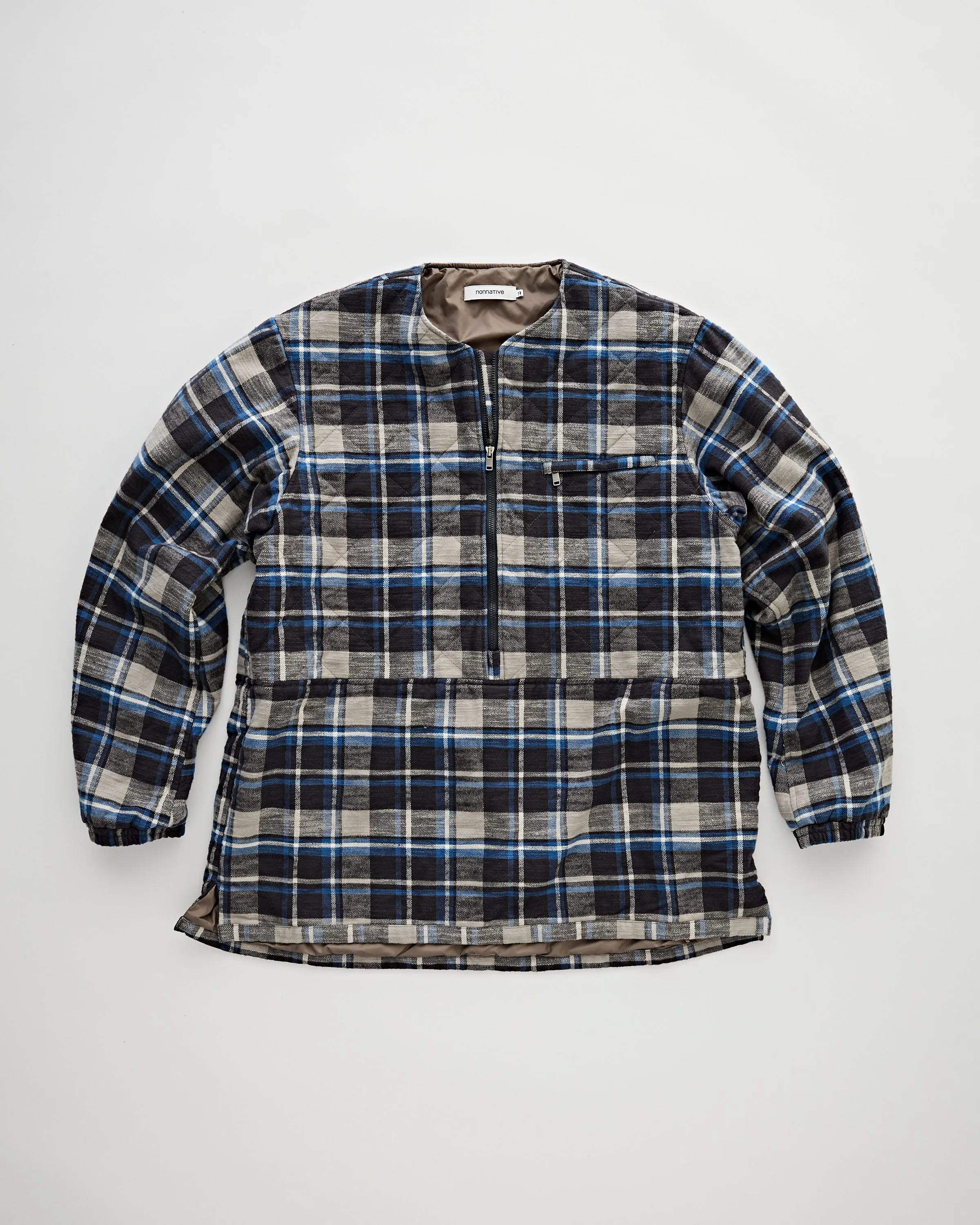 Hiker Pullover Puff Jacket Check Blue