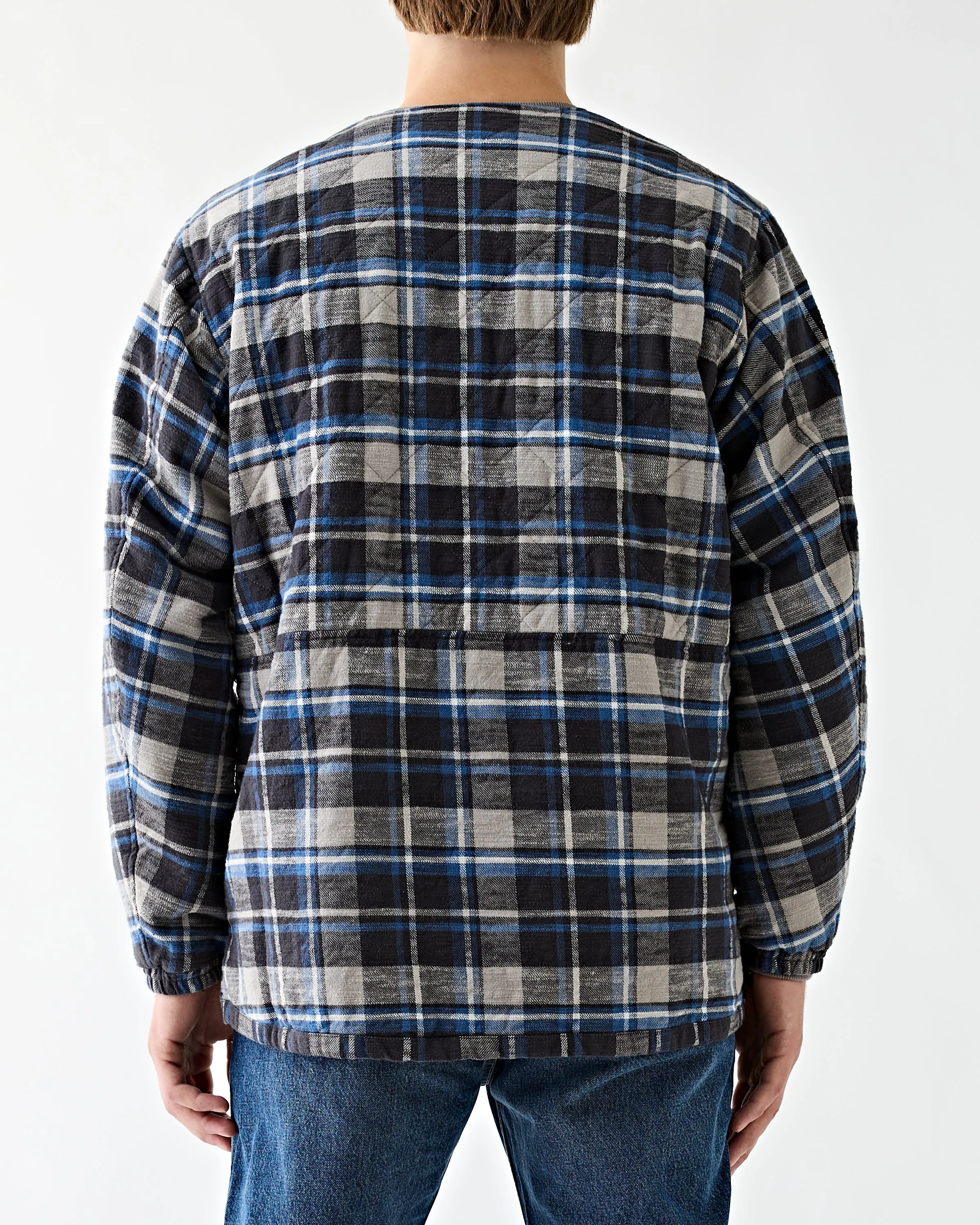 Hiker Pullover Puff Jacket Check Blue